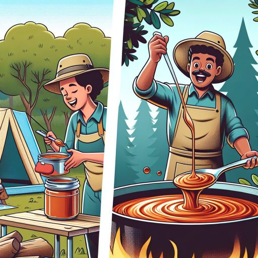 캠핑장에서 즉석으로 만드는 감칠맛 나는 소스, 이렇게 쉬울 줄이야! 관련 이미지