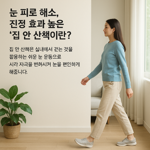 눈 피로 해소, 진정 효과 높은 집 안 산책이란? 눈 피로 해소, 진정 효과 높은 집 안 산책이란? 관련 이미지