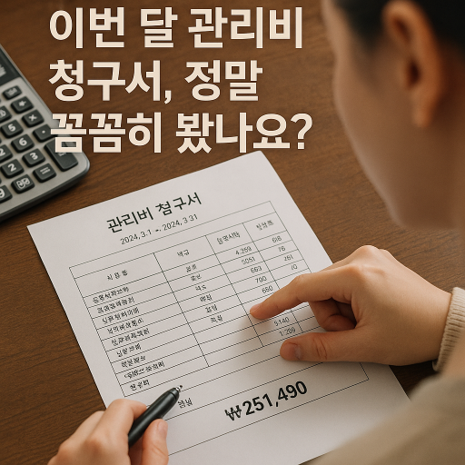 "이번 달 관리비 청구서, 정말 꼼꼼히 봤나요?" 이번 달 관리비 청구서, 정말 꼼꼼히 봤나요? 관련 이미지